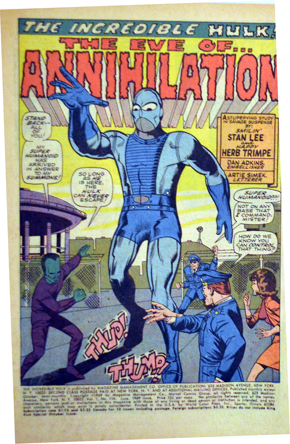 Incredible Hulk 116 (Primul Super-Humanoid) - imagine 2