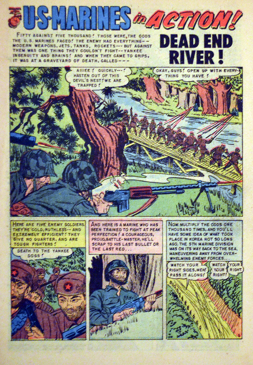 US Marines in Action 3 (WW2 Cover, Pre Code!) - imagine 2
