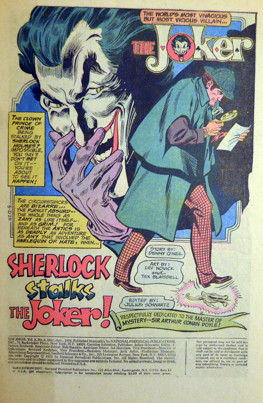Joker cu Sherlock Holmes benzi desenate vechi