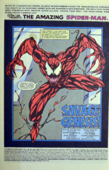 Primul carnage aparitie origine benzi desenate vechi Spider-Man