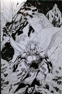 ARta originala benzi desenate comics original art thor drawing