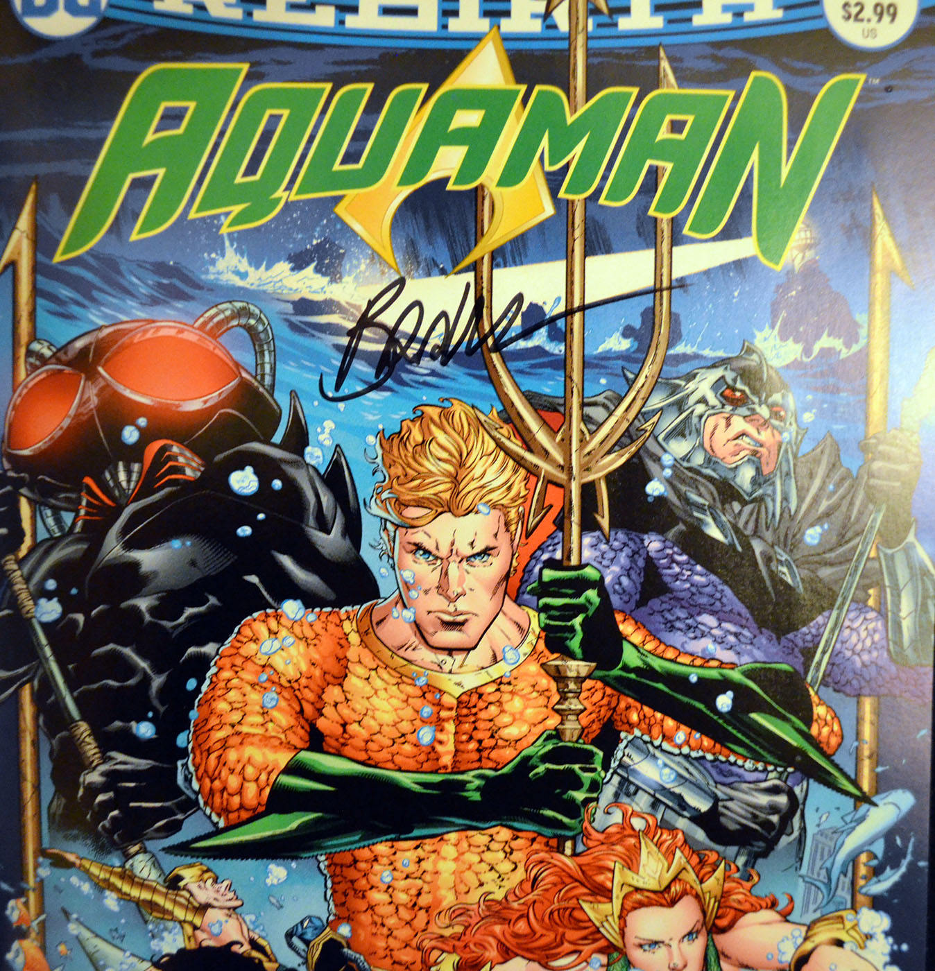 Aquaman Rebirth semnata Brad Walker