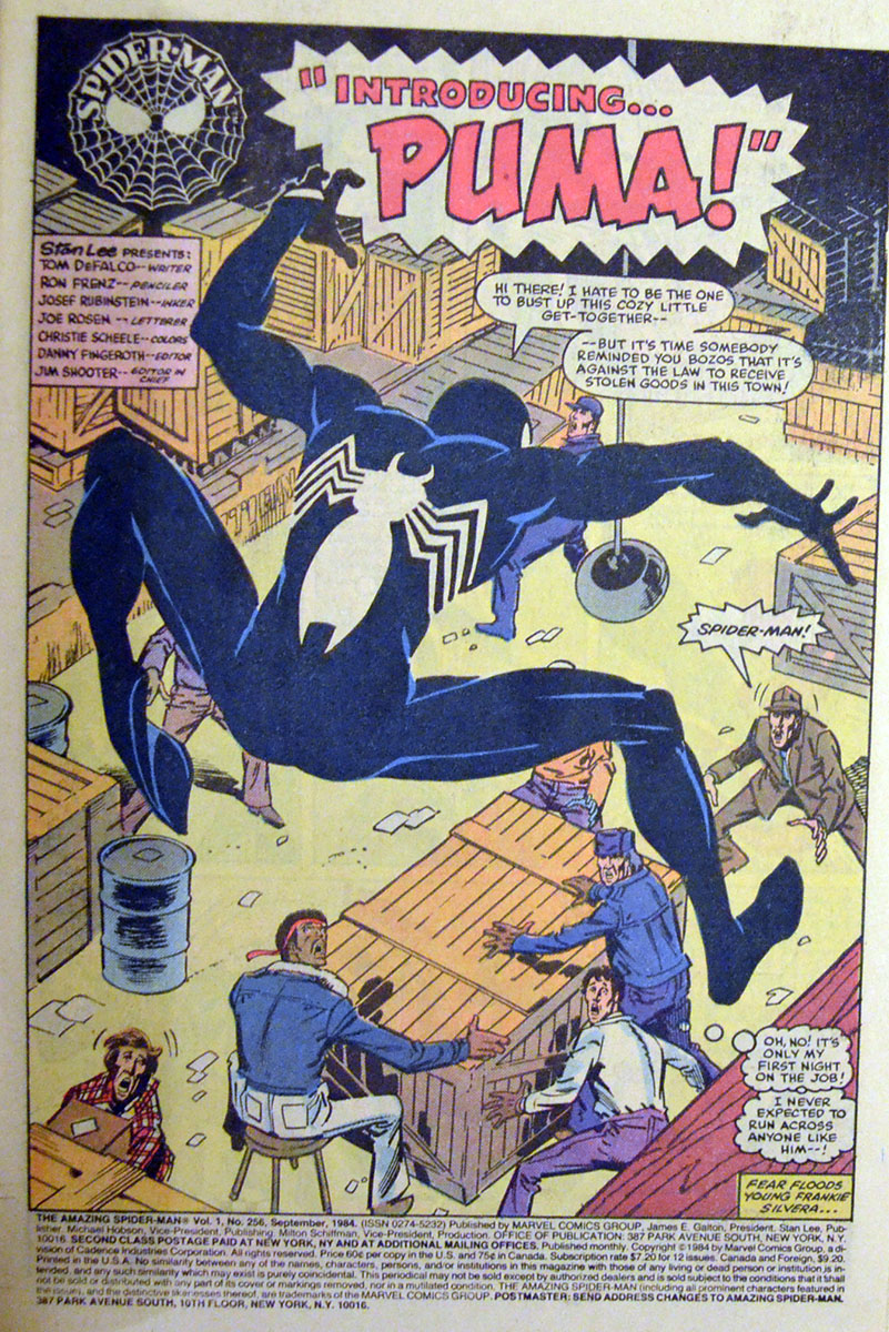 Puma prima aparitie Spider-man benzi desenate vechi Marvel