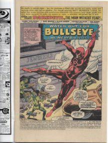 Daredevil prima aparitie Bullseye benzi desenate vechi marvel