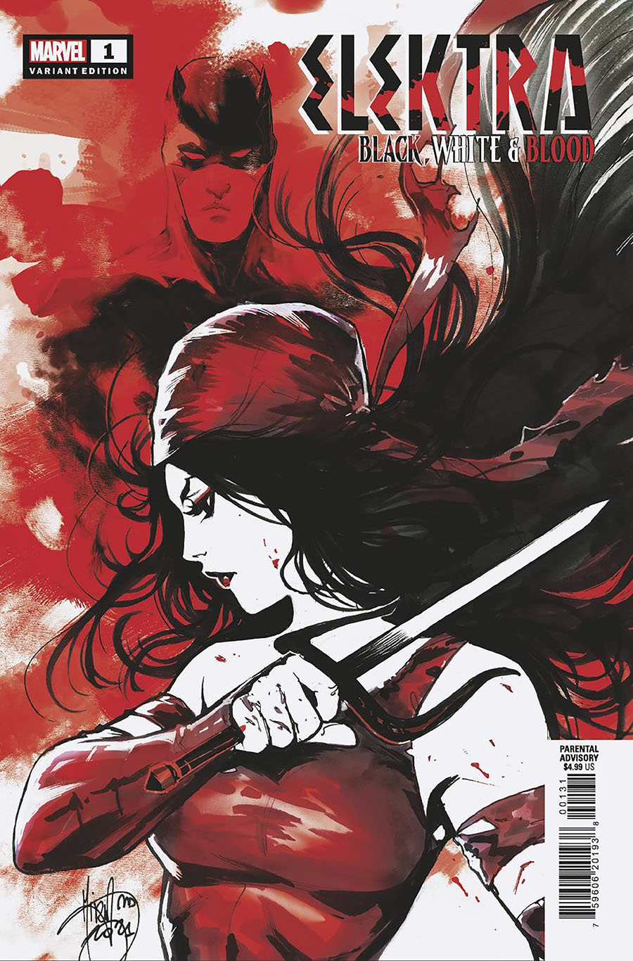 Elektra daredevil black white blood marvel