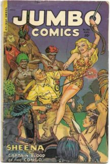 Gold Age Good Girl Cover Sheena Jumbo Comics