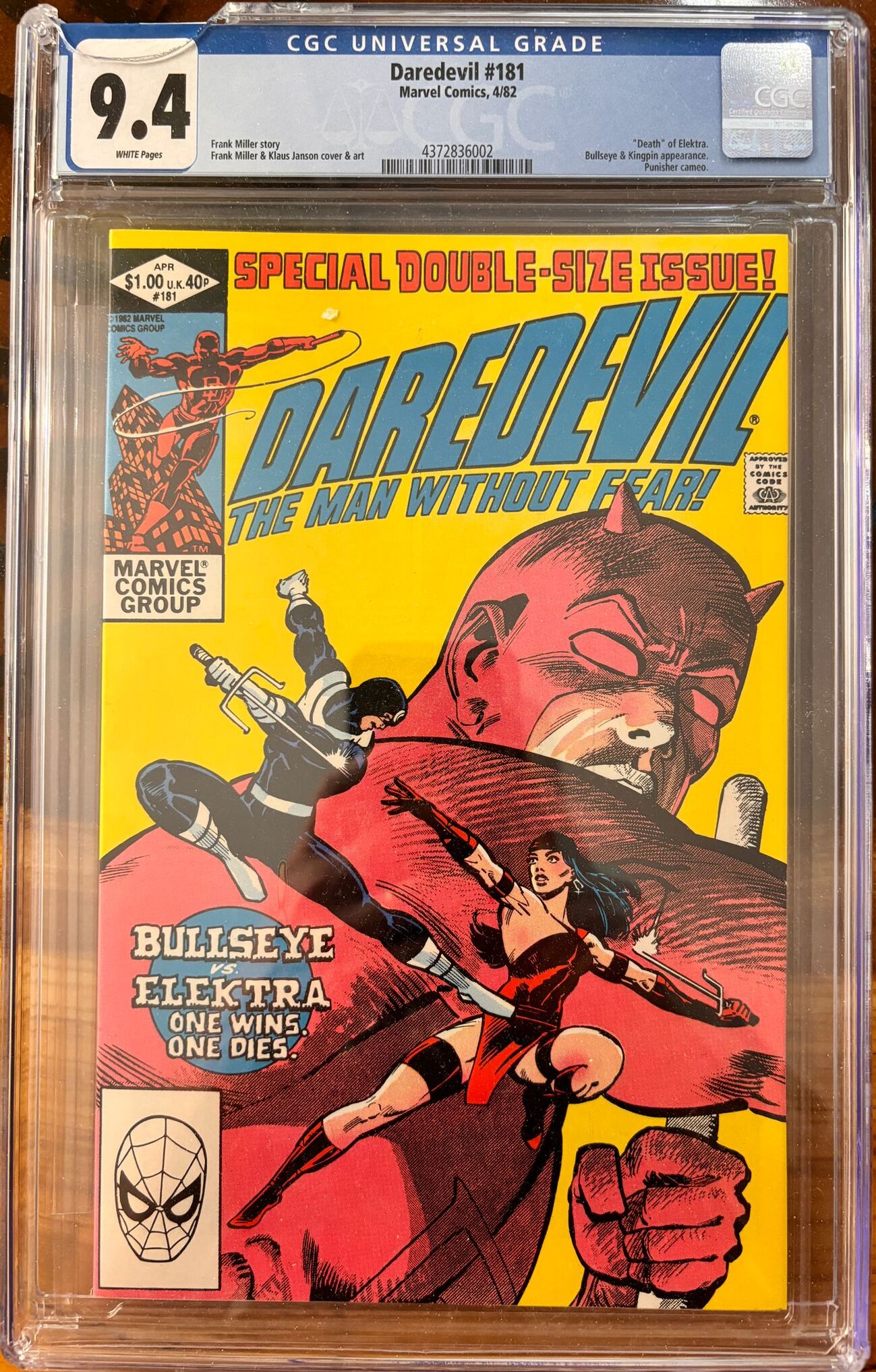 Daredevil 181 - CGC 9.4 (Death of Elektra!)